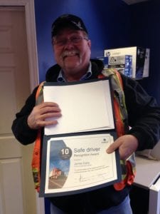 Ivan Armstrong employee with Safe Driver certificate